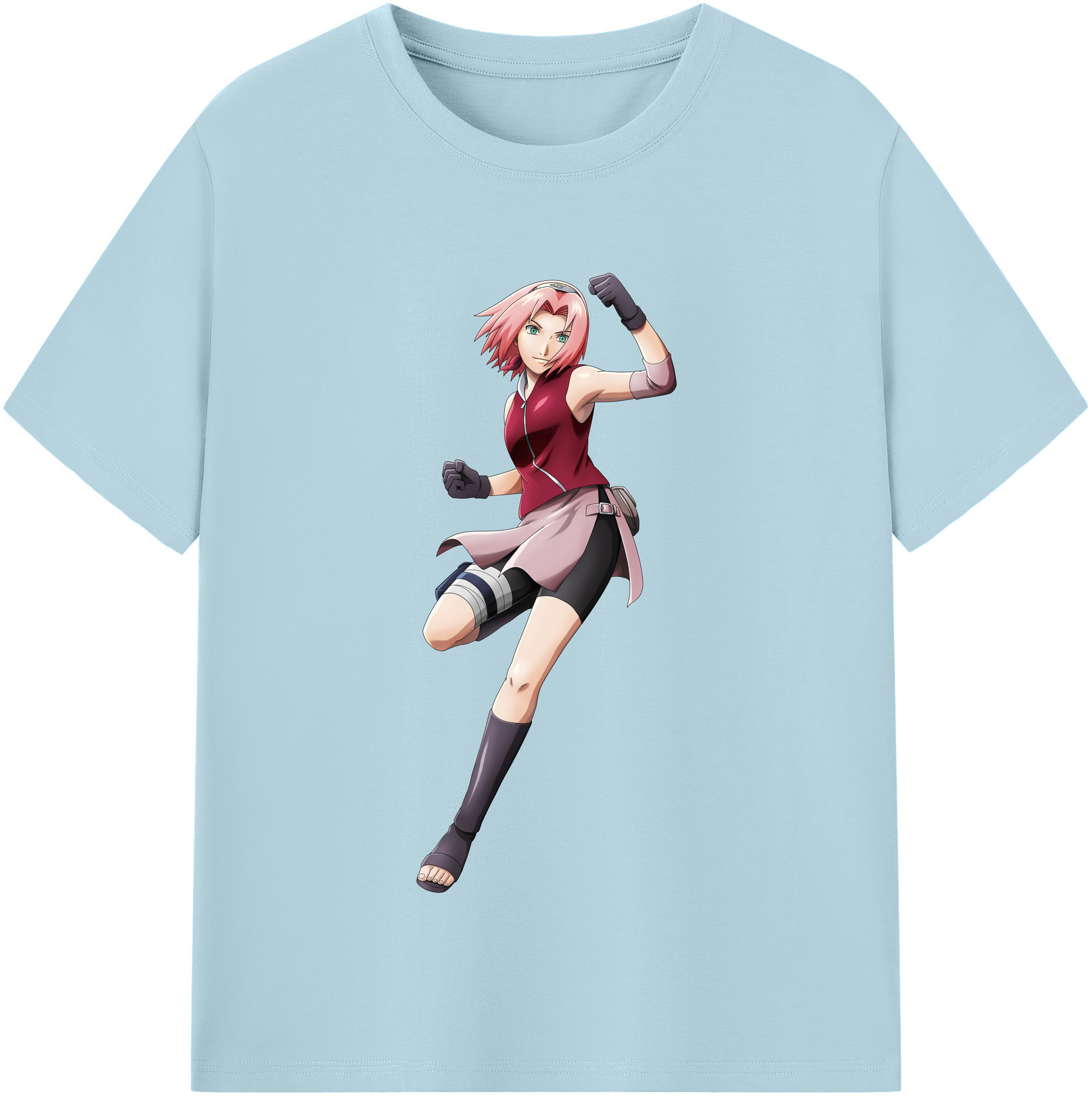 （画像用） NARUTO -ナルト- 春野サクラ Haruno Sakura 綿100％半袖Tシャツ（フロントプリント）